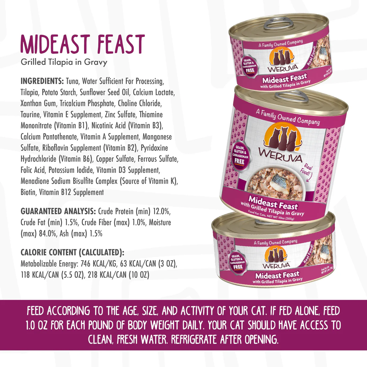 Weruva Wet Cat Food Mideast Feast Tuna & Tilapia Shreds