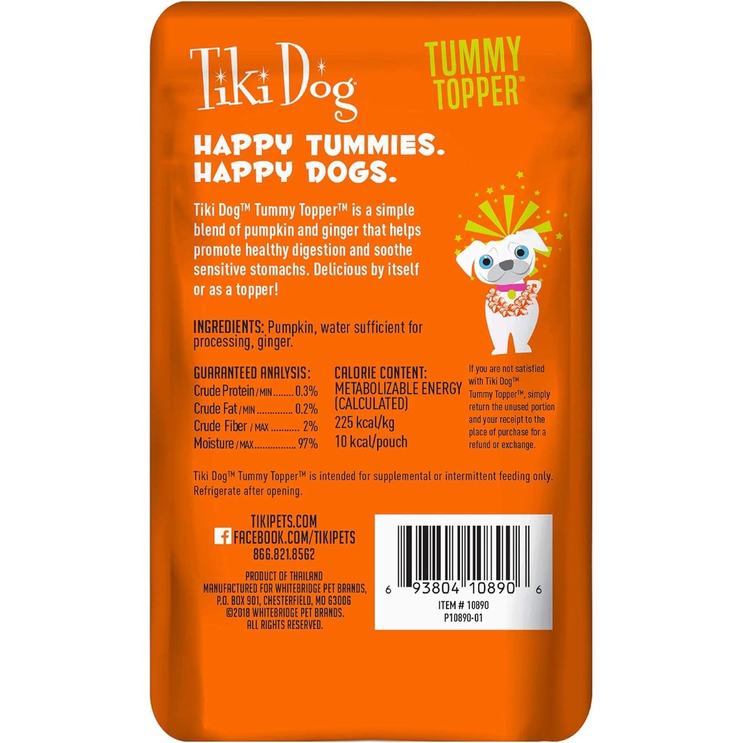 Tiki Dog Tummy Topper Pumpkin & Ginger