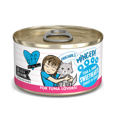 Weruva Wet Cat Food BFF Sweethearts Tuna & Shrimp Minced Dinner in Gravy