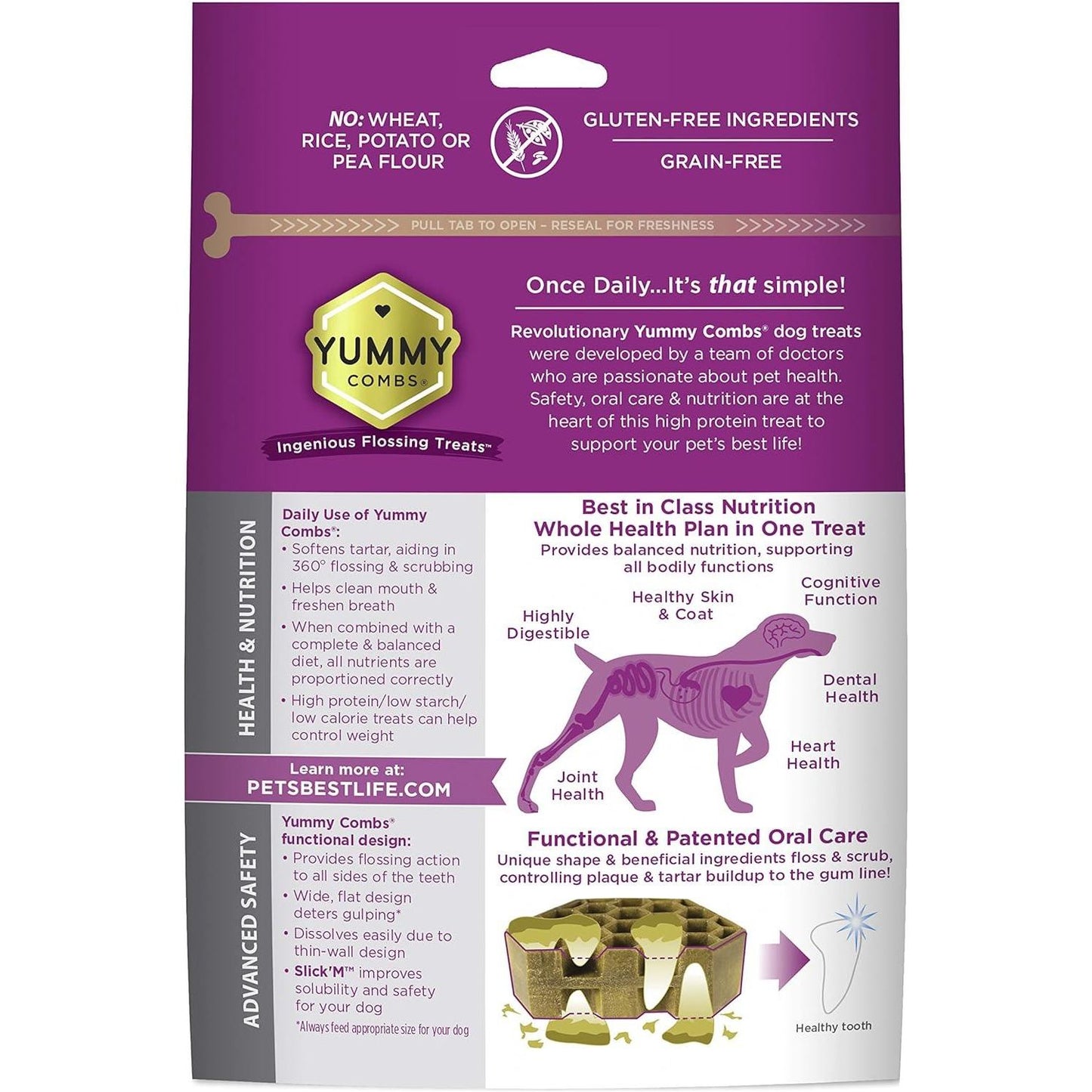 Yummy Combs Vet Approved Dental Chicken Dog Treats - X-Small / 340g - Dog Treats - Yummy Combs - PetMax Canada