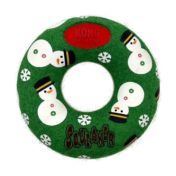 Kong Holiday Dog Holiday Squeaker Dog Donut