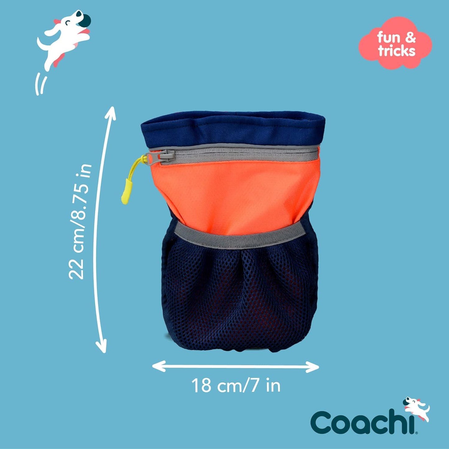 Coachi Pro Train & Treat Bag - Navy & Coral - Training Products - COACHI - PetMax Canada