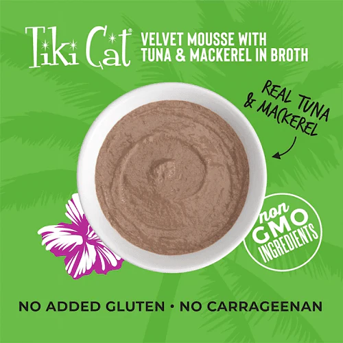 Tiki Cat Pouch Velvet Mousse Tuna & Mackerel In Broth