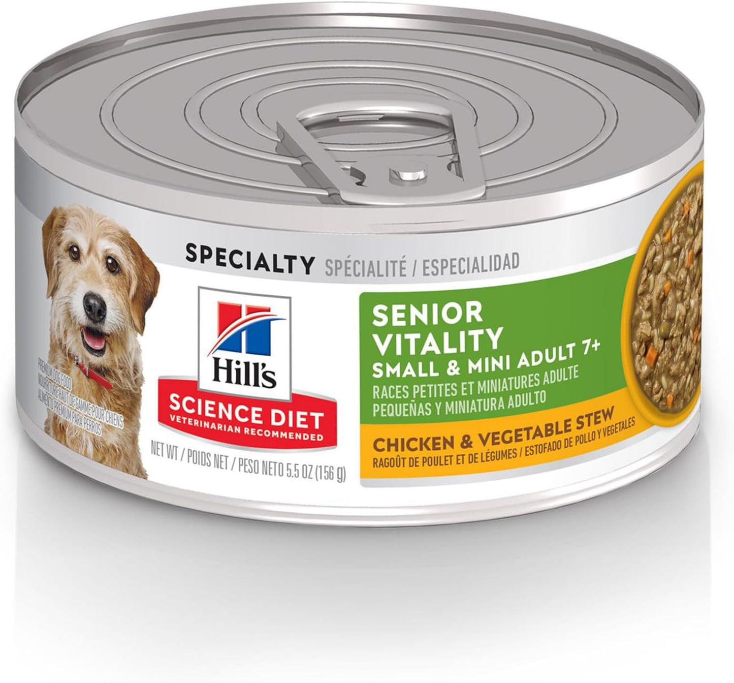 Hill's Science Diet Adult 7+ Senior Vitality Ragoût de Poulet et de Légumes Nourriture en Conserve pour Chiens