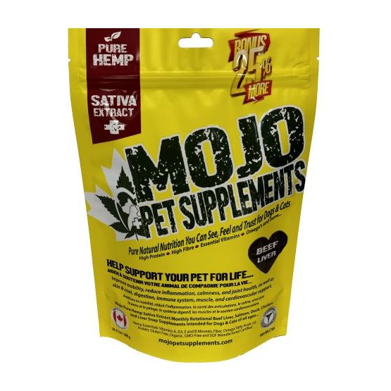 Gâteries au bœuf Mojo Hemp Pet Supplement