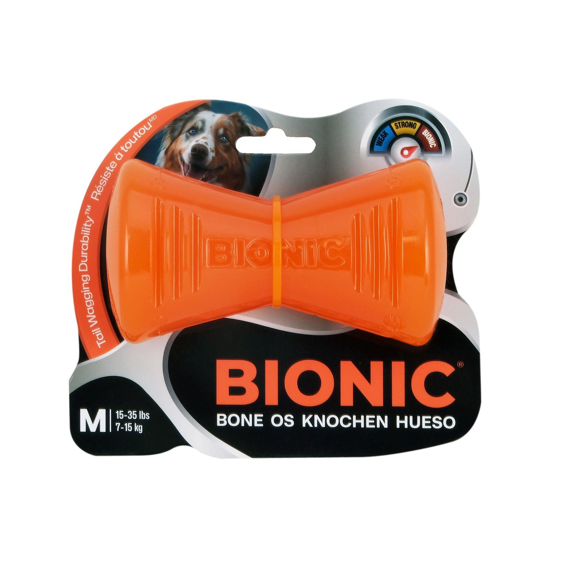 Bionic Rubber Dog Bone - Medium: 5" - Dog Toys - Bionic - PetMax Canada