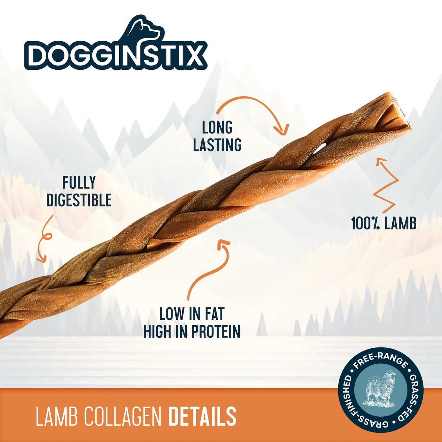 Dogginstix Braided Lamb Collagen