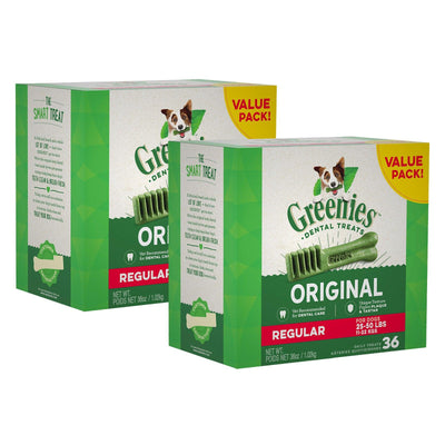 Max Value Pack: (2) Greenies Regular 1.02 Kg Boxes - Default Title - Dog Treats - Greenies - PetMax Canada