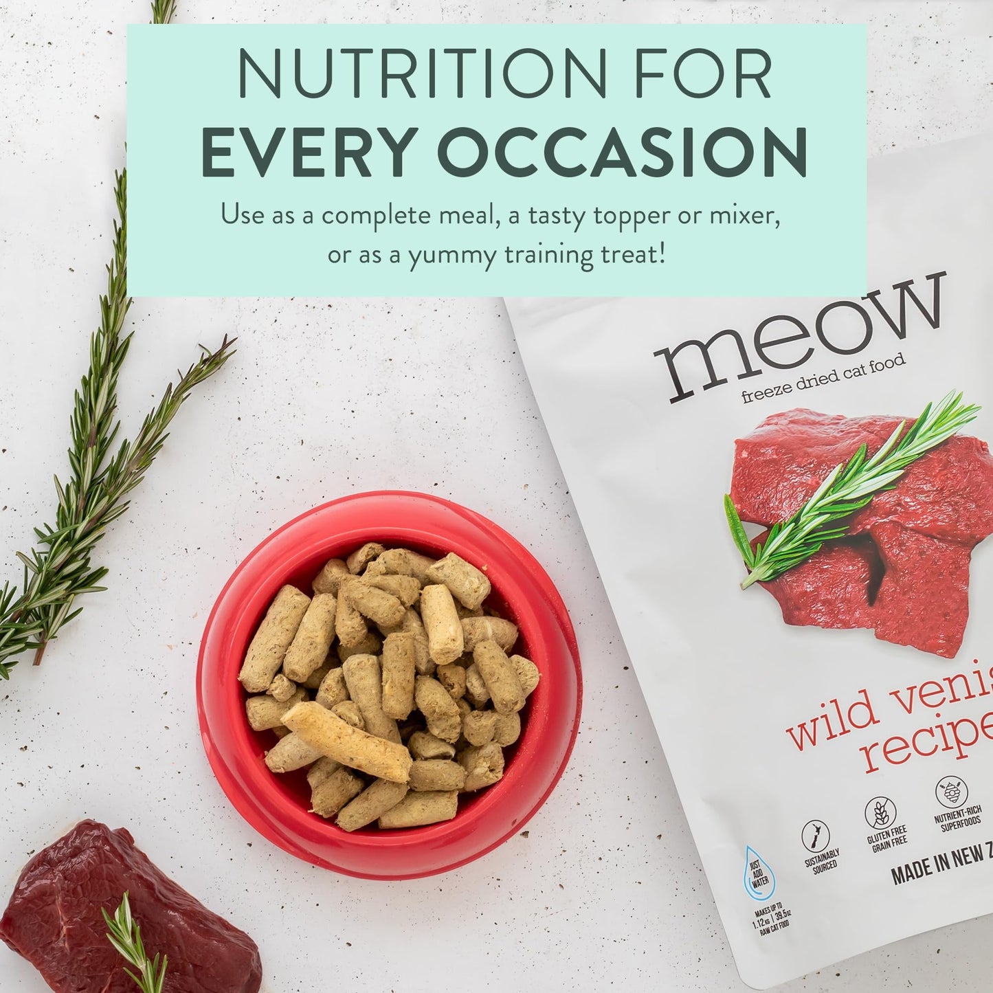 New Zealand Pet Food Meow Freeze Dried Bites Venison