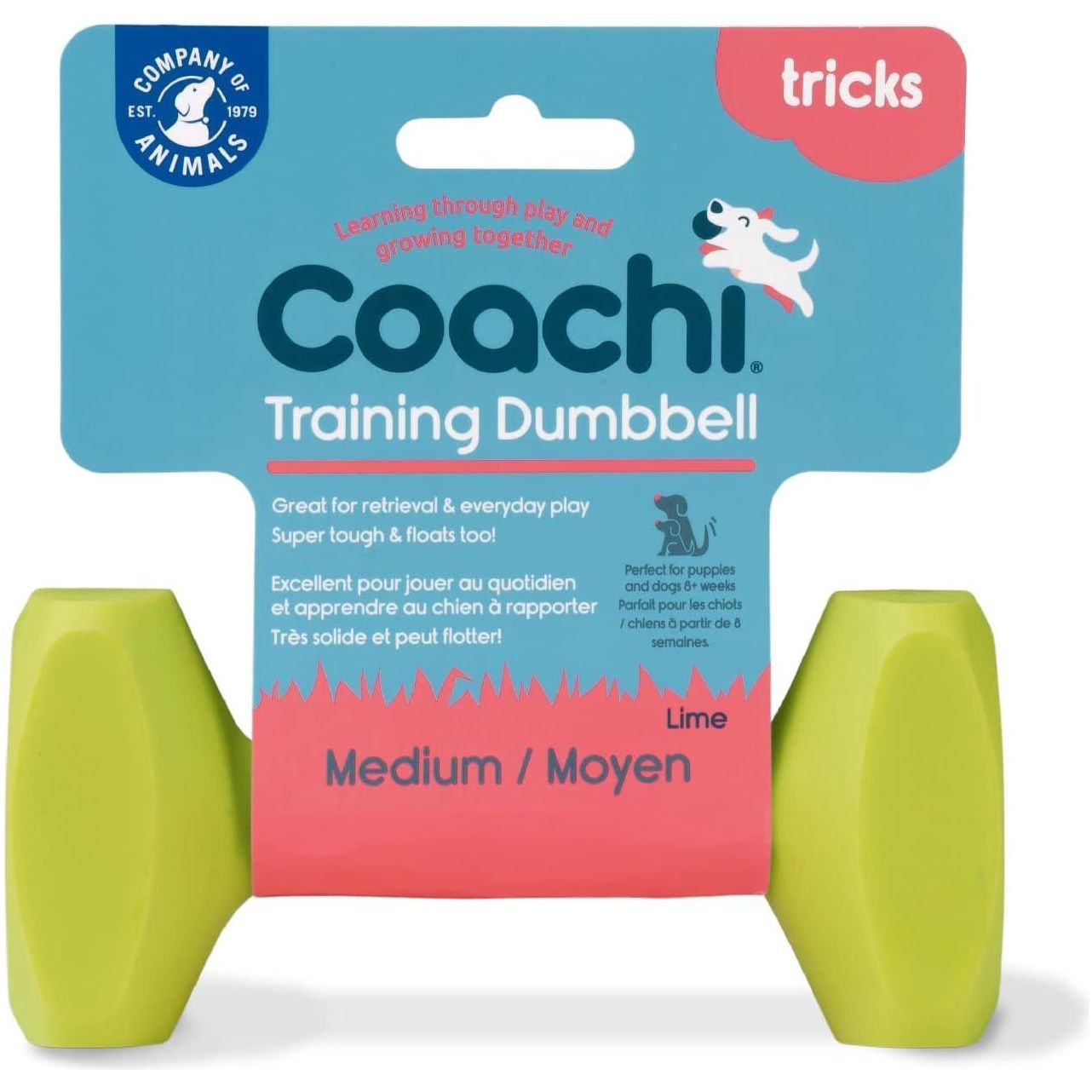 Coachi Training Dumbbell - Medium(5.5"): Lime - Training Products - COACHI - PetMax Canada