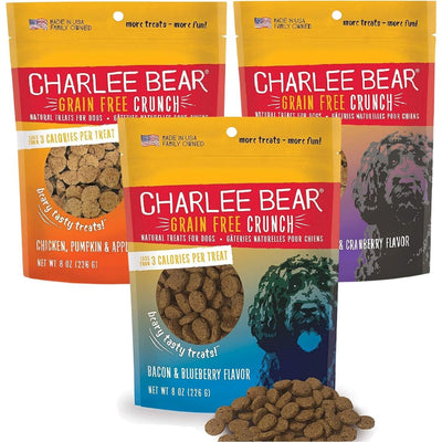 Bundle: Charlee Bear Bacon & Blueberry Flavour, Chicken, Pumpkin & Apple Flavour, and Turkey, Sweet Potato and Cranberry Flavour - 8oz bags - Default Title - Dog Treats - Charlee Bear - PetMax Canada