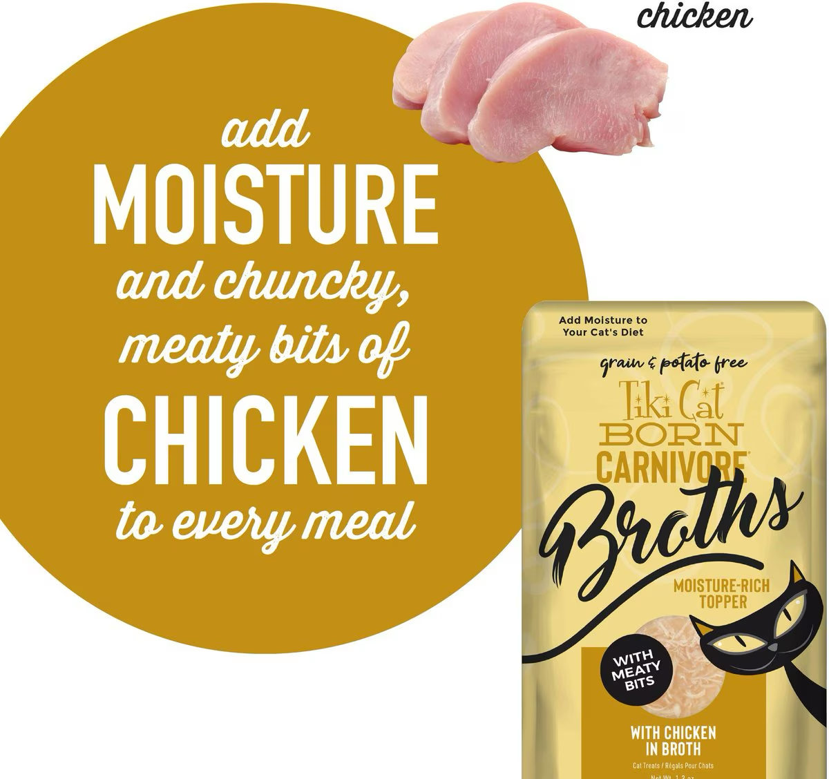 Tiki Cat Pouch Broths Grain Free Chicken