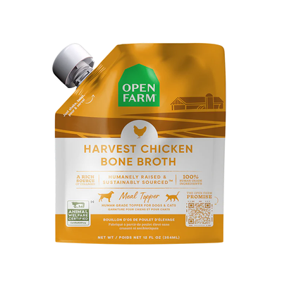 Bouillon d’os de poulet Open Farm Harvest pour chiens