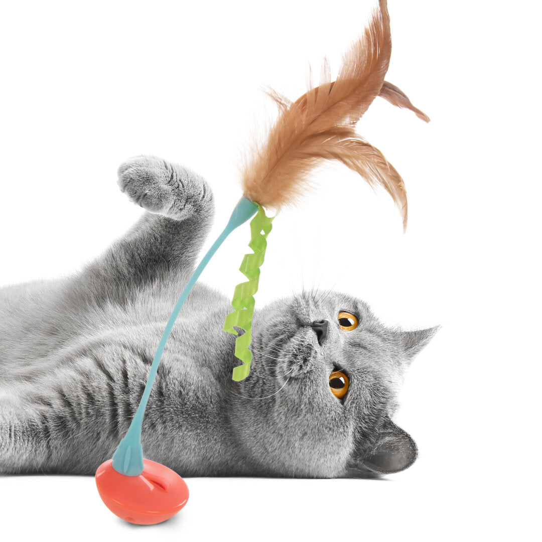 Instincts Cat Rowdy Rockerwand Toy with Feathers