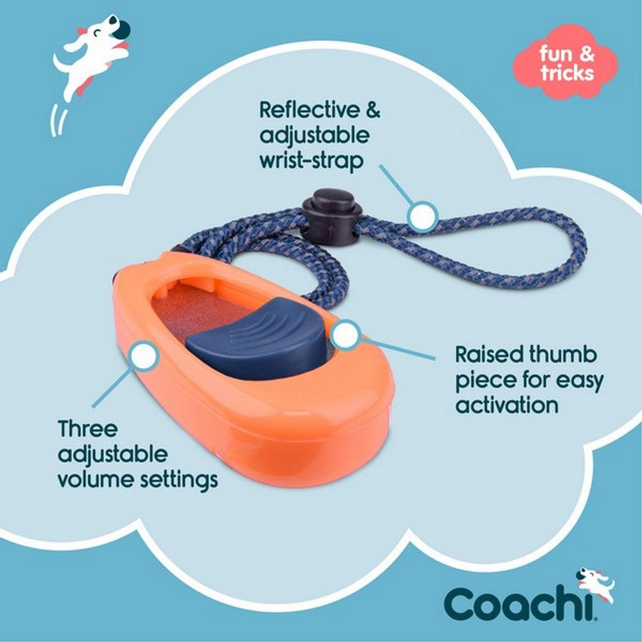 Coachi Multi-Clicker - Coral. Navy Button - Training Products - COACHI - PetMax Canada