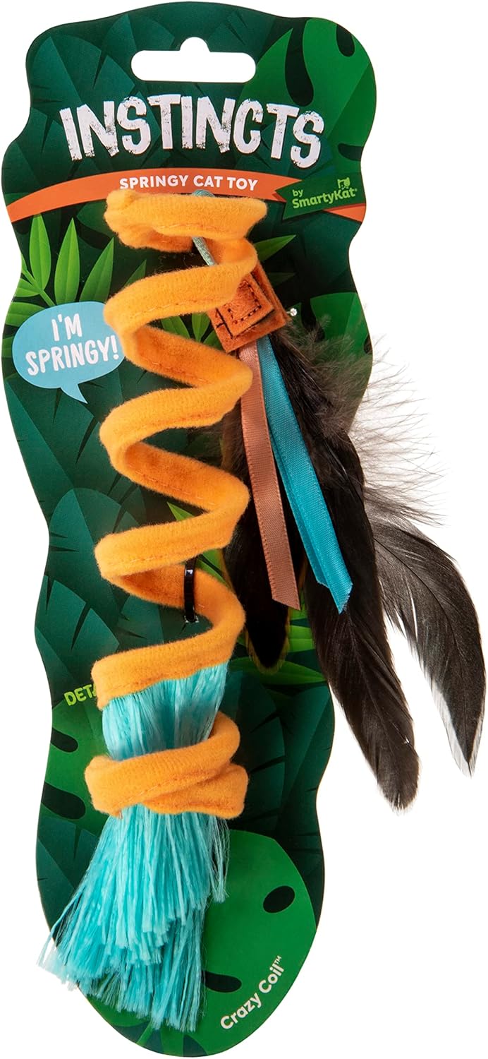 Instincts Cat Crazy Coils Spring with Fringe & Feathers