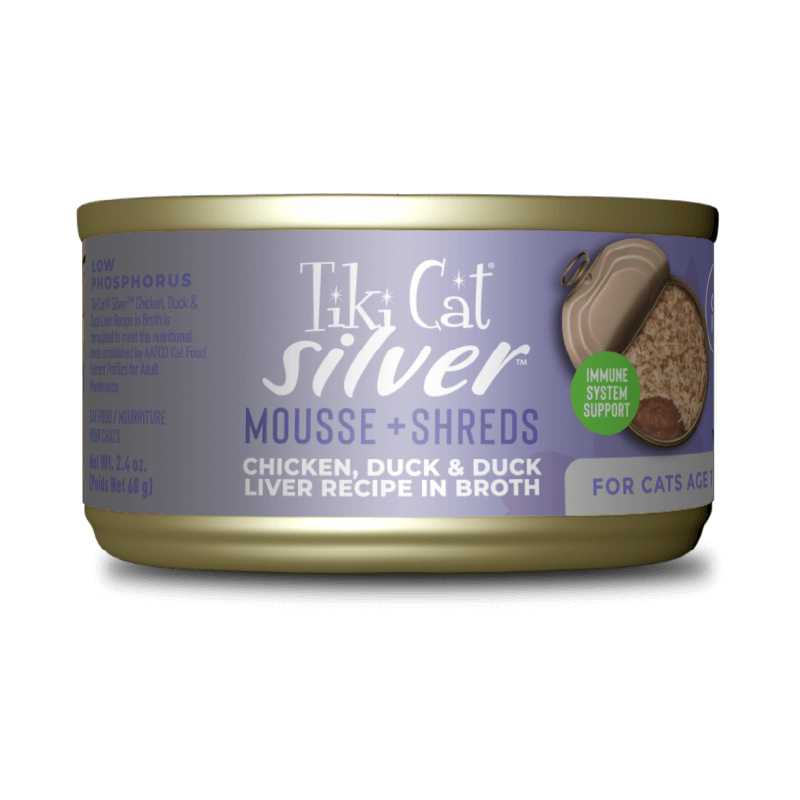 Tiki Cat Can Silver Mousse & Shreds Chicken, Duck & Duck Liver In Broth