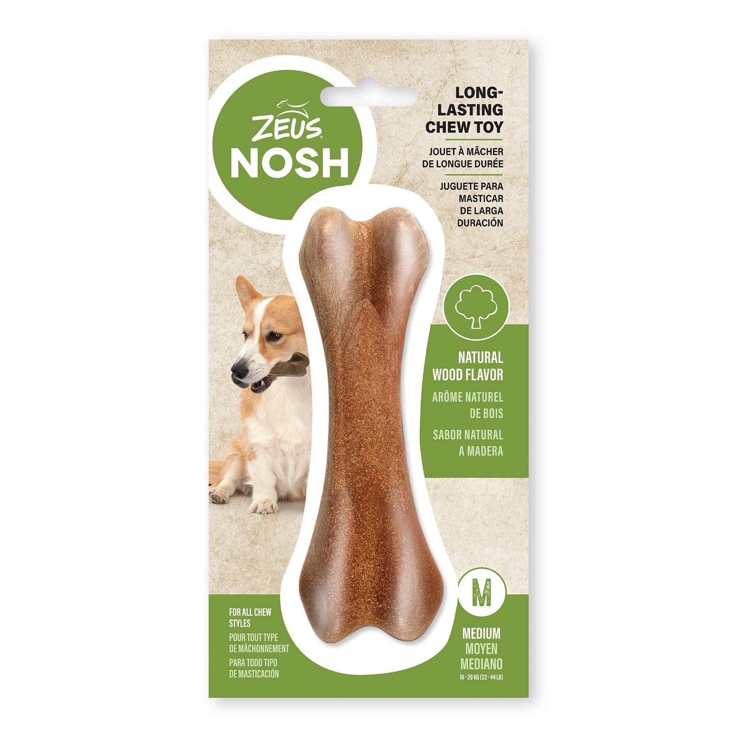 Nosh Wood Chew Bone - Medium - Nylon - Nosh Bones - PetMax Canada