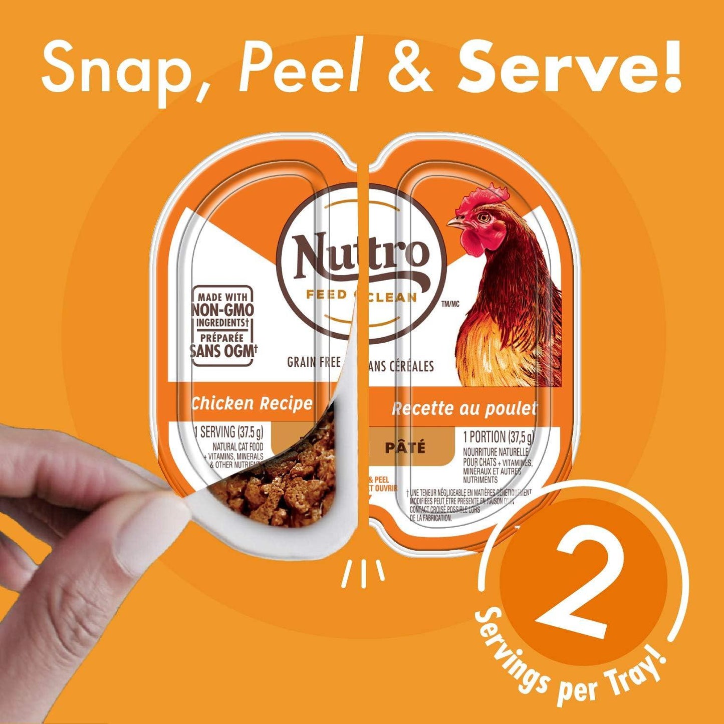 Nutro Perfect Portions Adult Wet Cat Food Grain Free Chicken Paté Entrées - 75g - Canned Cat Food - Nutro - PetMax Canada