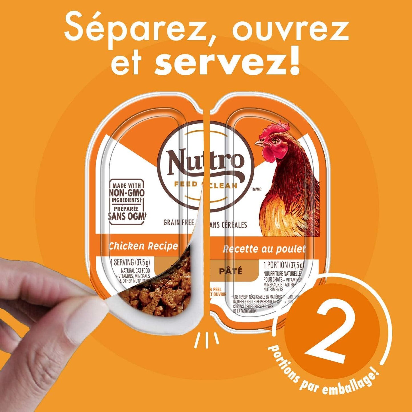 Nutro Perfect Portions Adult Wet Cat Food Grain Free Chicken Paté Entrées - 75g - Canned Cat Food - Nutro - PetMax Canada