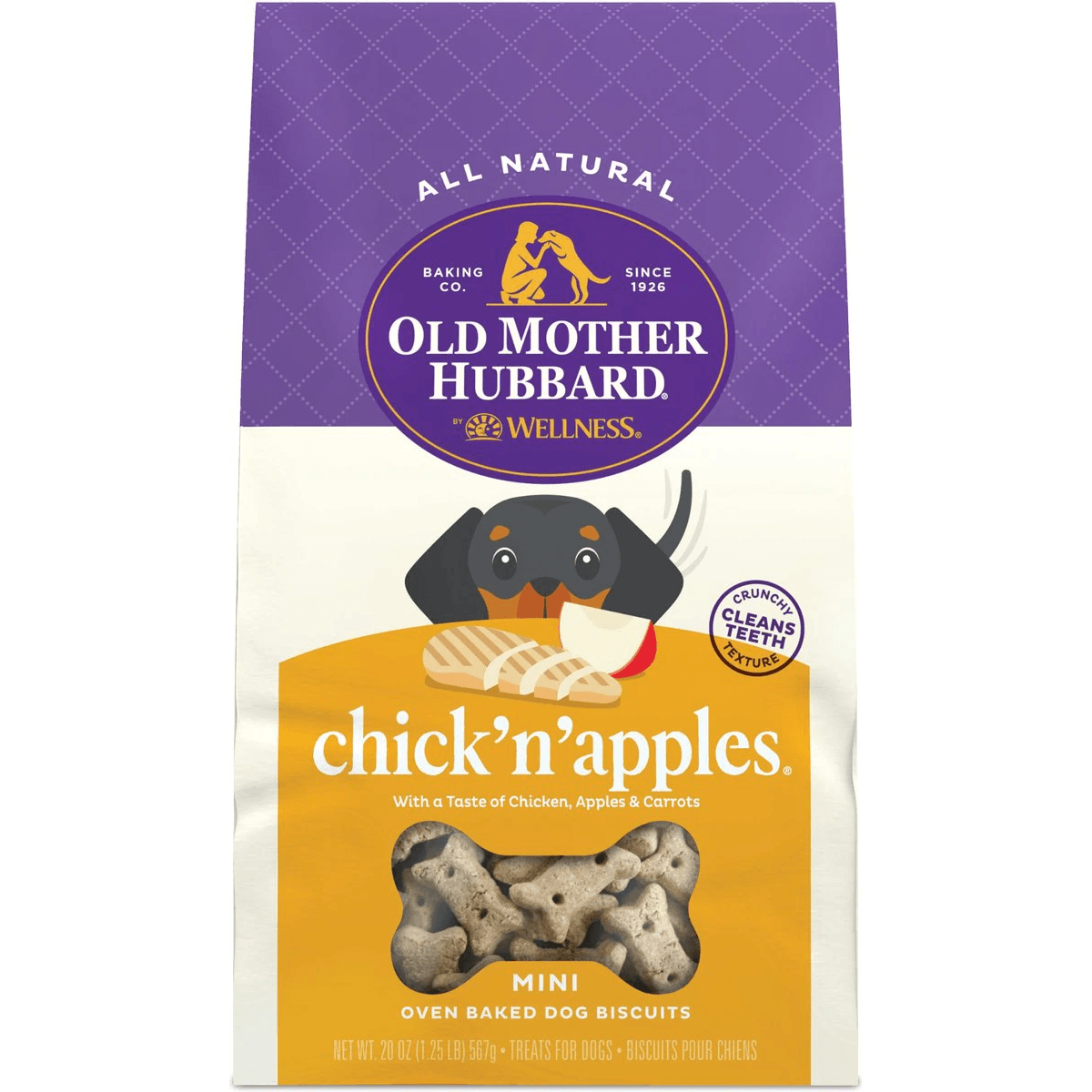 Old Mother Hubbard Classic Chick'N'Apples Natural Mini Oven-Baked Biscuits Dog Treats - 567g - Dog Treats - Old Mother Hubbard - PetMax Canada