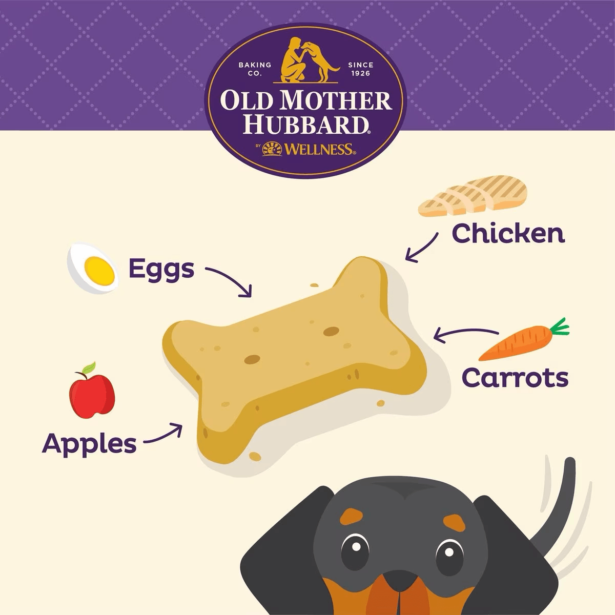 Old Mother Hubbard Classic Chick'N'Apples Natural Mini Oven-Baked Biscuits Dog Treats - 567g - Dog Treats - Old Mother Hubbard - PetMax Canada