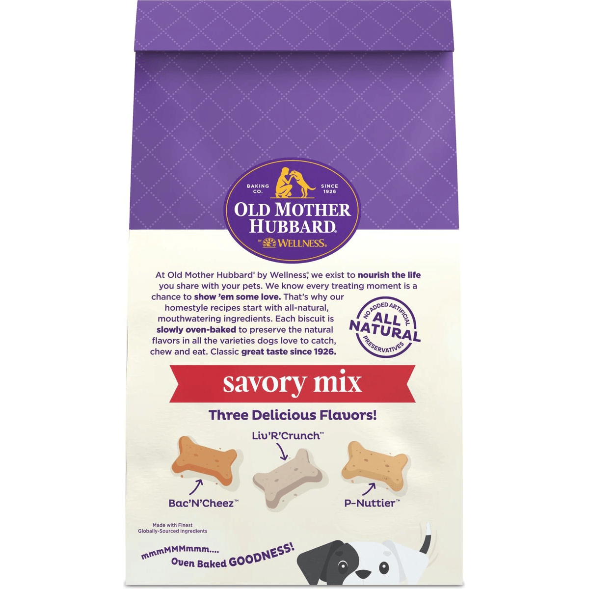 Old Mother Hubbard Classic Savory Mix Natural Mini Oven-Baked Biscuits Dog Treats - 567g - Dog Treats - Old Mother Hubbard - PetMax Canada