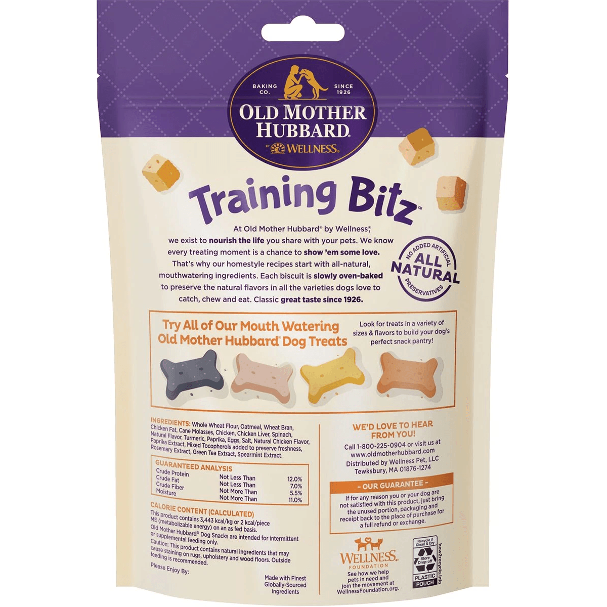 Old Mother Hubbard Training Bitz Assorted Mix Natural Oven-Baked Biscuits Dog Treats - 227g - Dog Treats - Old Mother Hubbard - PetMax Canada