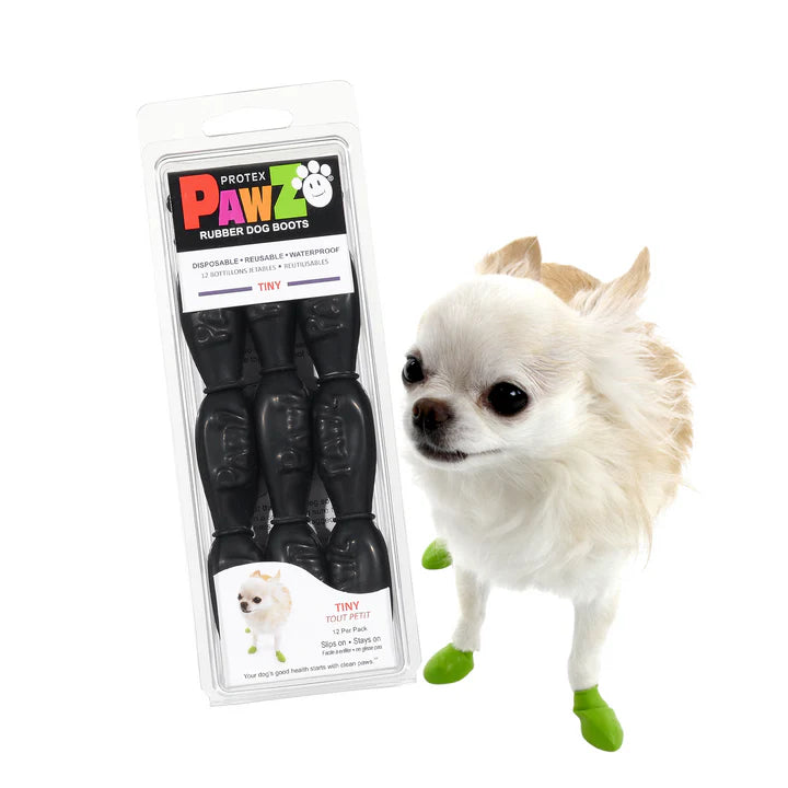 Pawz Bottes pour chien noires, paquet de 12