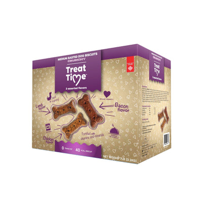 Treat Time Dog Biscuits Basted Medium - Basted - Dog Treats - Treat Time - PetMax Canada