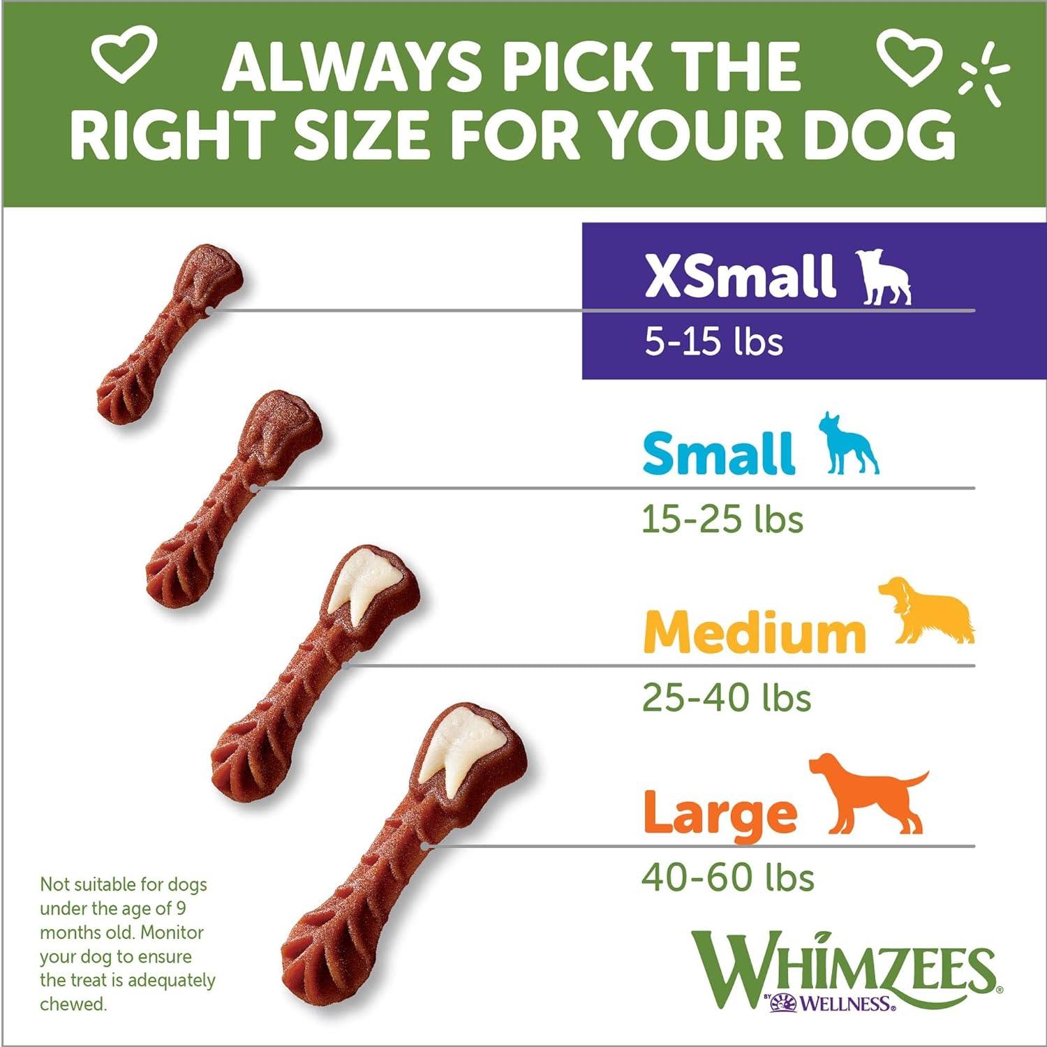 Whimzees Natural Grain Free Daily Dental Long Lasting Dog Treats Brushzees - X-Small - Natural Chews - Whimzees - PetMax Canada