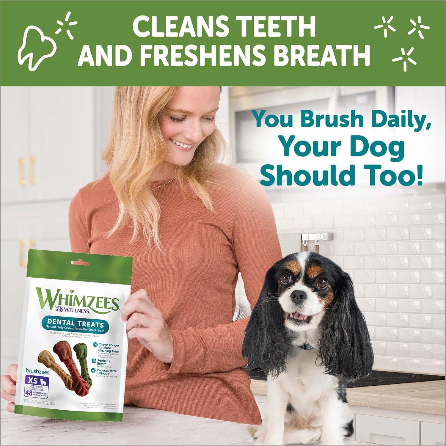 Whimzees Natural Grain Free Daily Dental Long Lasting Dog Treats Brushzees - X-Small - Natural Chews - Whimzees - PetMax Canada