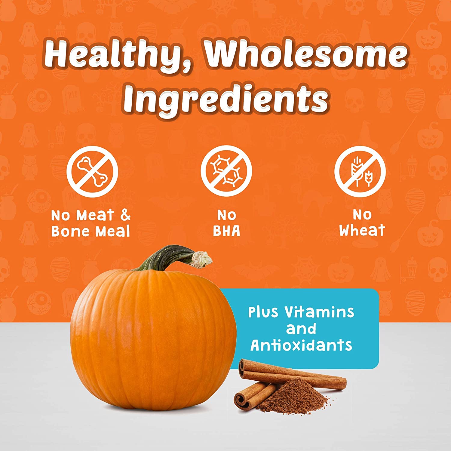 Blue Halloween Boo Bars Pumpkin & Cinnamon Dog Treats  Dog Treats  | PetMax Canada