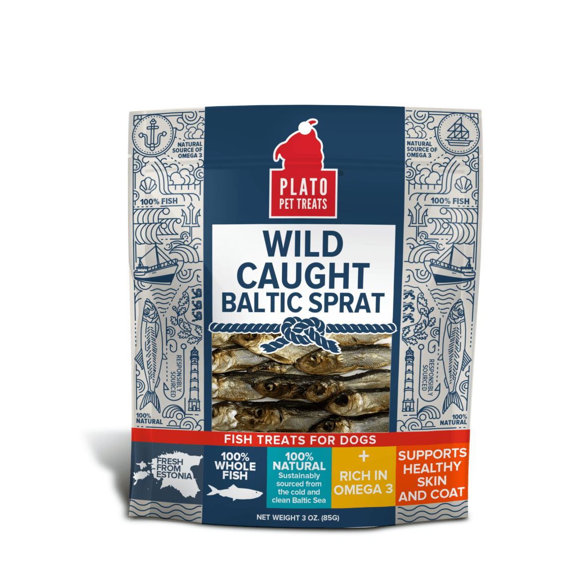 Plato Pet Treats Wild Caught Baltic Sprat Fish Dog Treats  Dog Treats  | PetMax Canada