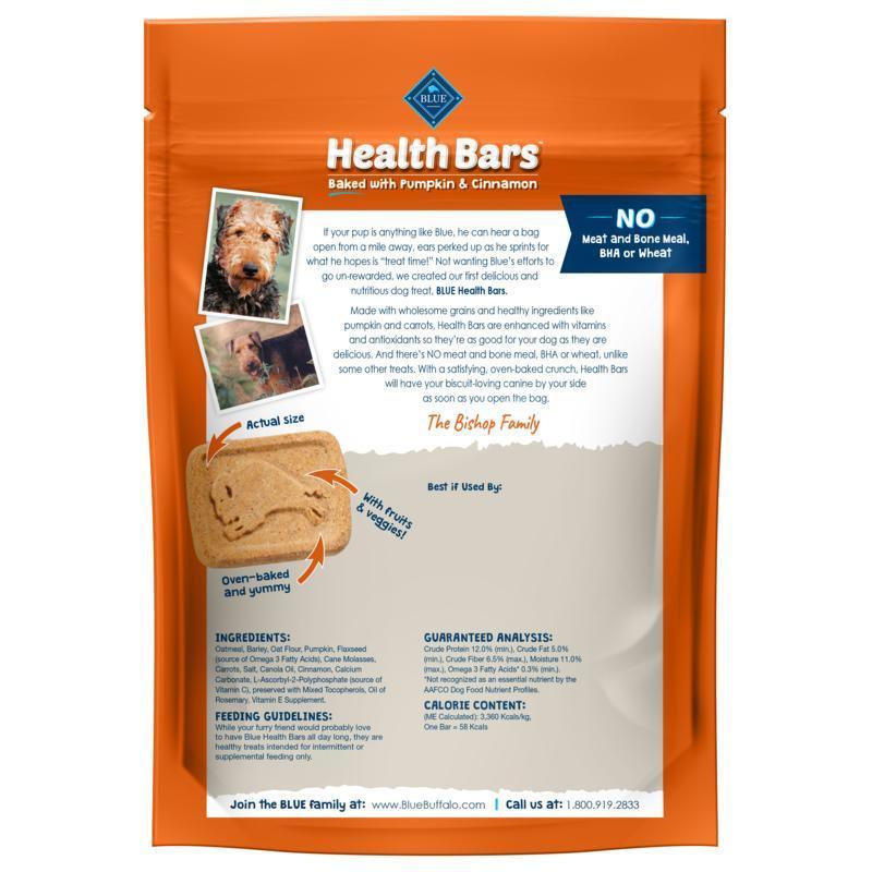 Blue Buffalo Health Bars Pumpkin & Cinnamon - 454g - Dog Treats - Blue Buffalo - PetMax Canada