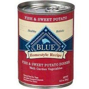 Blue Buffalo Homestyle Canned Dog Food Fish & Sweet Potato - 354g - Canned Dog Food - Blue Buffalo - PetMax Canada