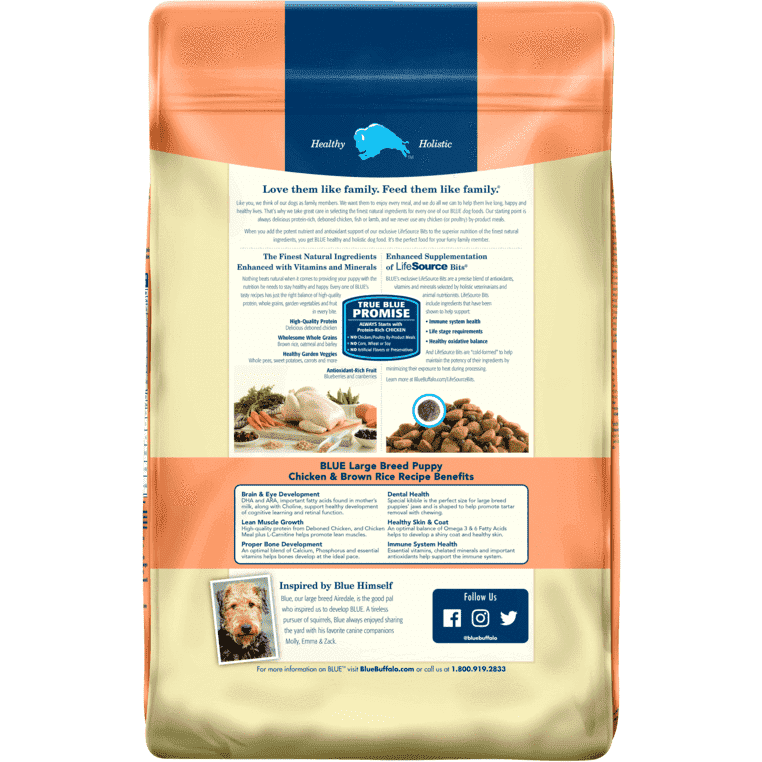 Blue Buffalo Life Protection Puppy Food Large Breed Chicken & Rice - 11.7 Kg - Dog Food - Blue Buffalo - PetMax Canada