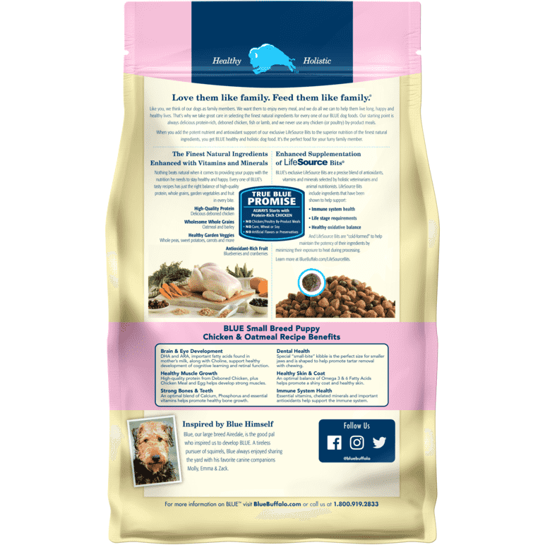 Blue Buffalo Life Protection Chicken Oatmeal Small Breed Puppy Dog Food 2.7kg 6lb