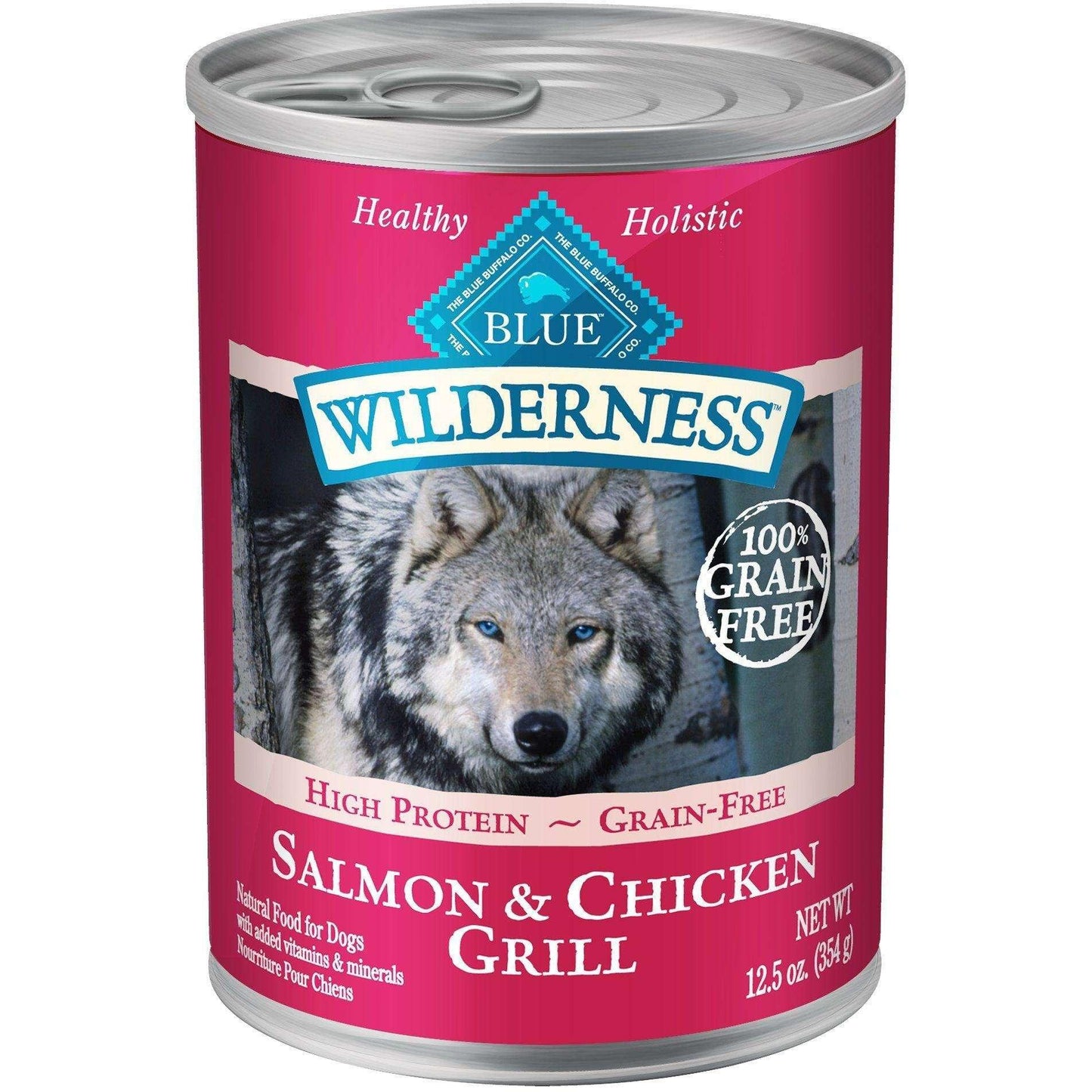 Blue Buffalo Wilderness Canned Dog Food Salmon & Chicken - 354g - Canned Dog Food - Blue Buffalo - PetMax Canada