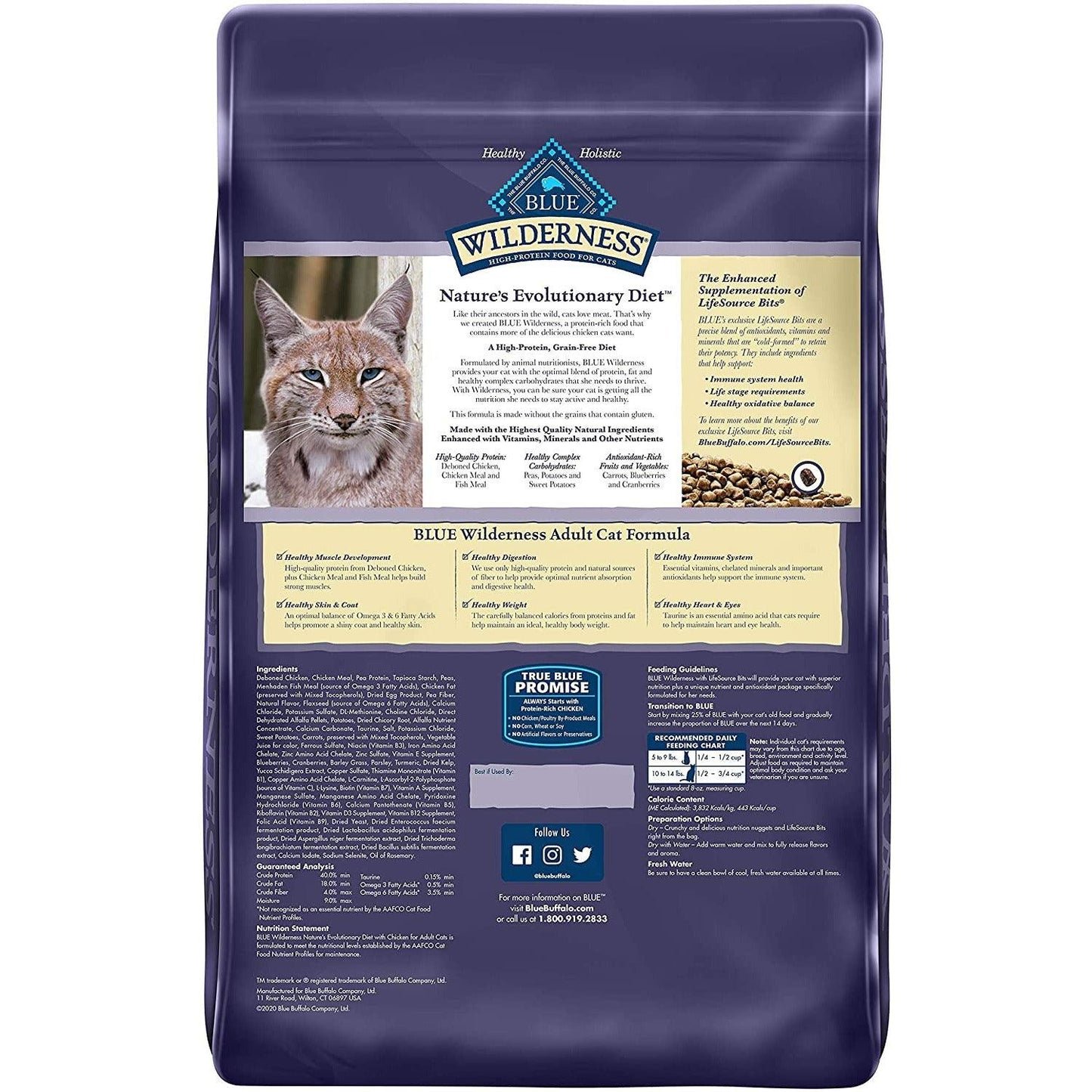 Blue Buffalo Wilderness Cat Food Adult Chicken - 2.72 Kg - Cat Food - Blue Buffalo - PetMax Canada