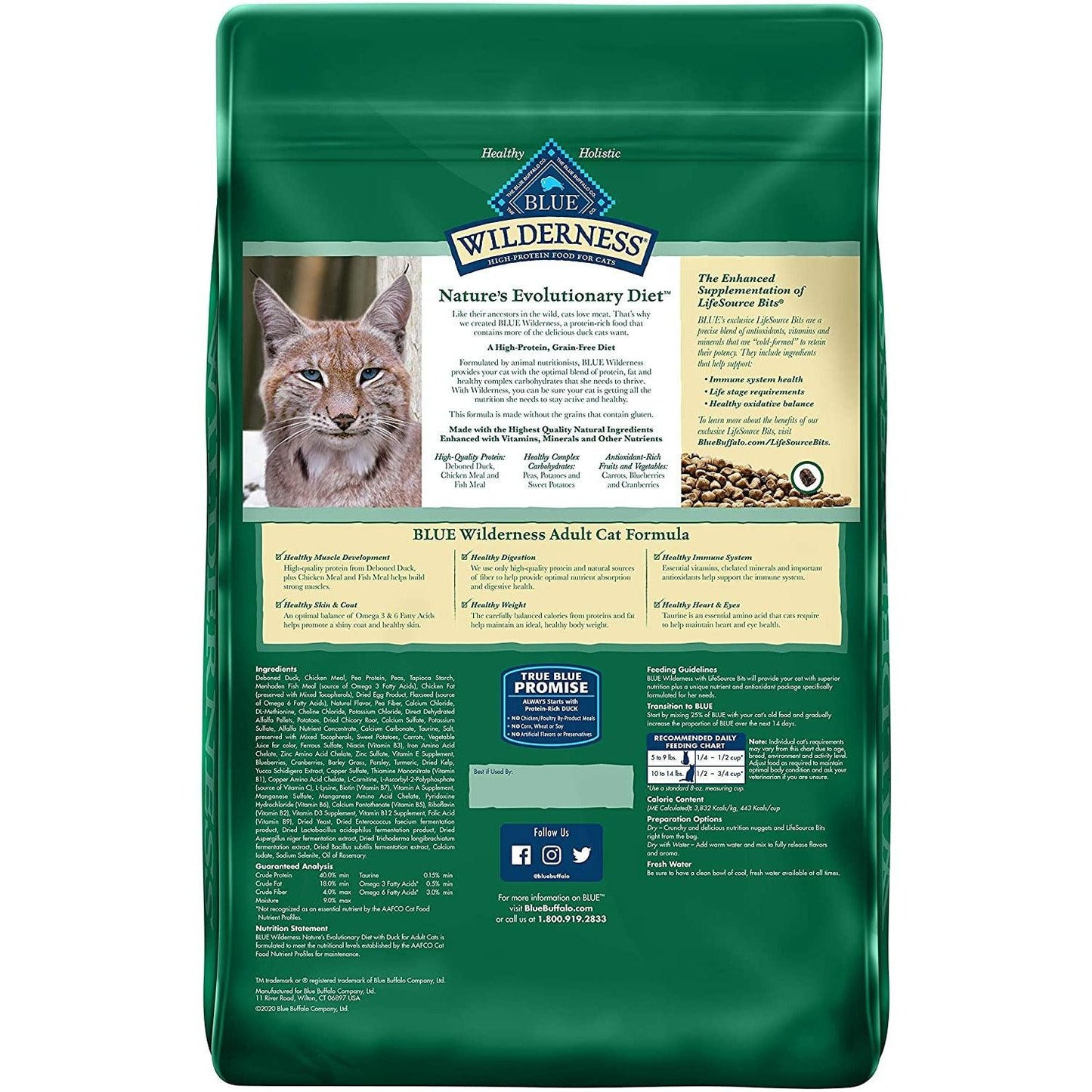 Blue Buffalo Wilderness Cat Food Adult Duck - 2.27 Kg - Cat Food - Blue Buffalo - PetMax Canada