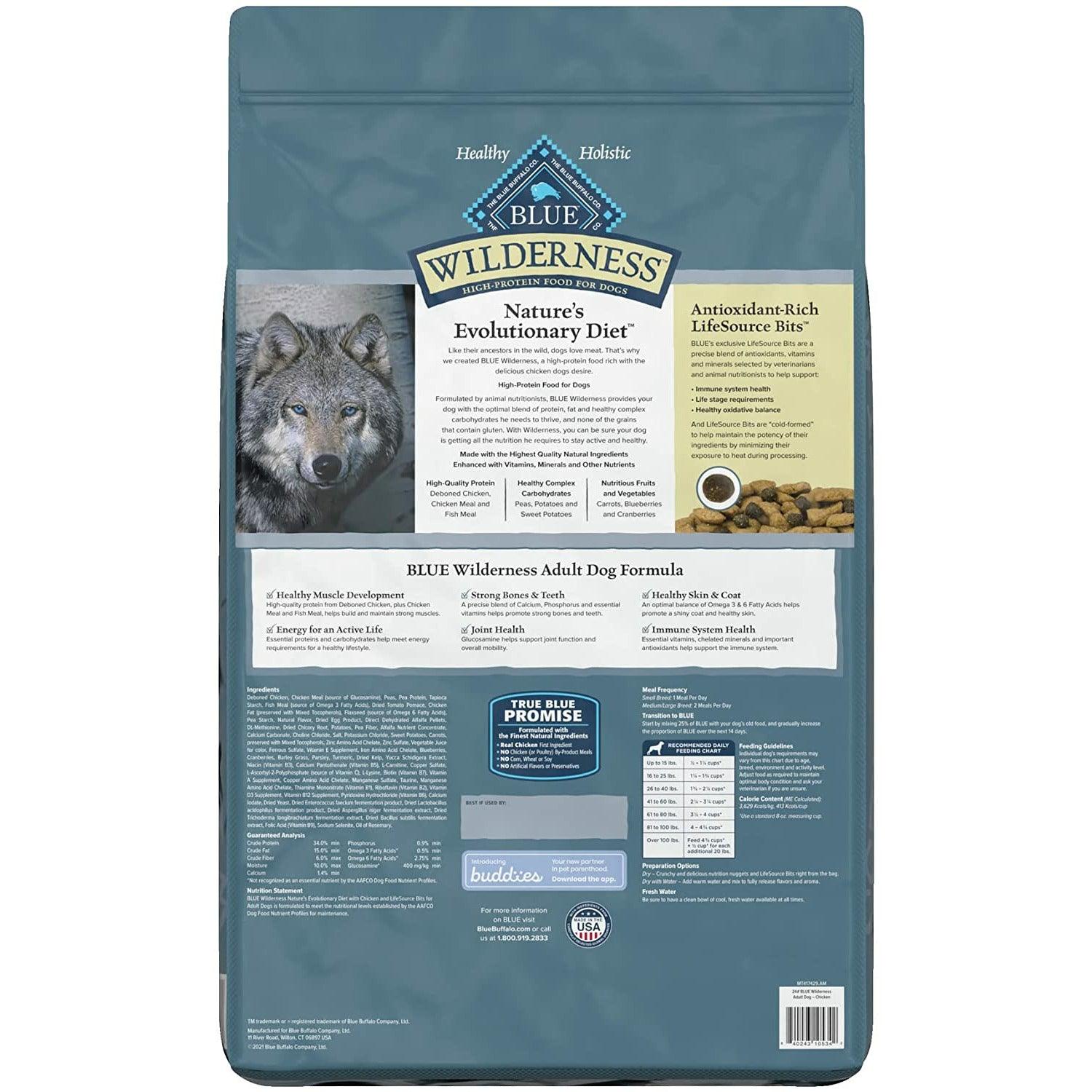 Blue Buffalo Wilderness Chicken Adult Dog Food 24 lb