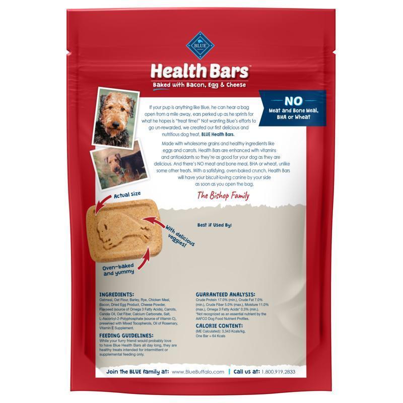 Blue Health Bars Bacon, Egg & Cheese - 454g - Dog Treats - Blue Buffalo - PetMax Canada