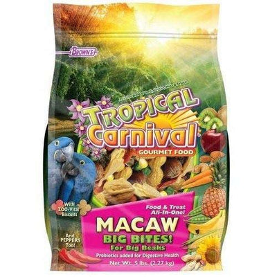 Brown's Tropical Carnival Macaw Big Bites - 2.27 Kg - Bird Food - Brown's - PetMax Canada