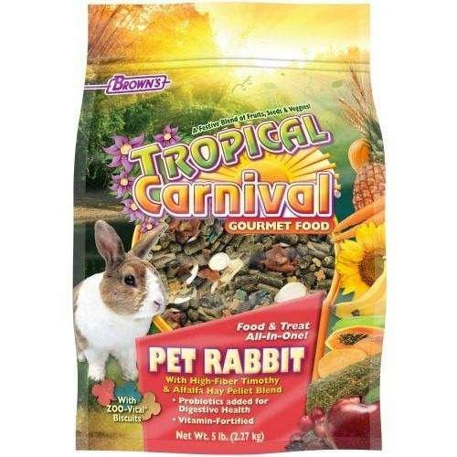 Brown's Tropical Carnival Rabbit Food - 2.27 Kg - Small Animal Food Dry - Brown's - PetMax Canada