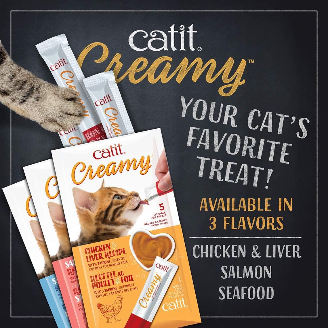 CatIt Creamy Lickable Treats Chicken & Liver - 5 Pack - Cat Treats - Catit - PetMax Canada