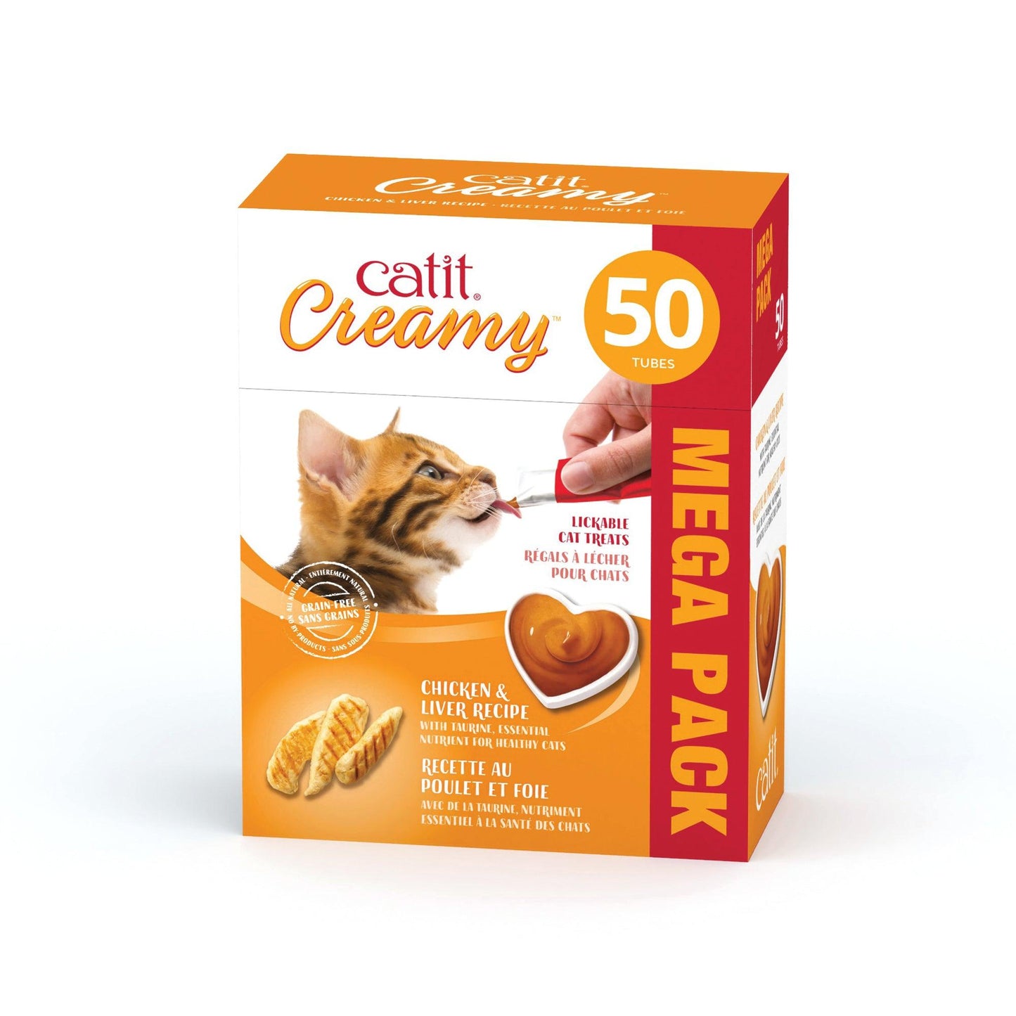 CatIt Creamy Lickable Treats Chicken & Liver - 50 Pack - Cat Treats - Catit - PetMax Canada