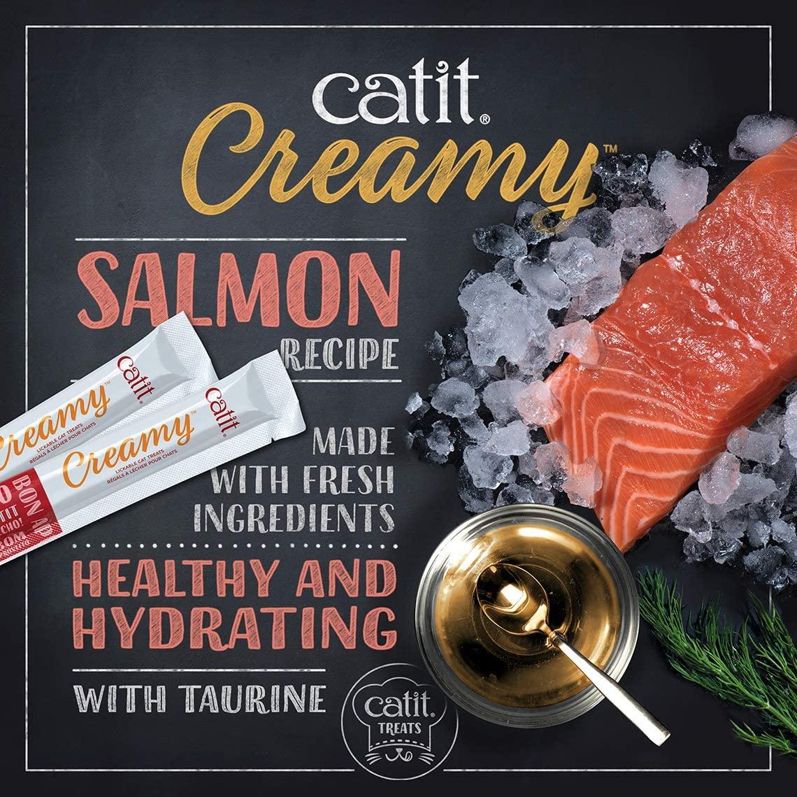 CatIt Creamy Lickable Treats Salmon - 5 Pack - Cat Treats - Catit - PetMax Canada