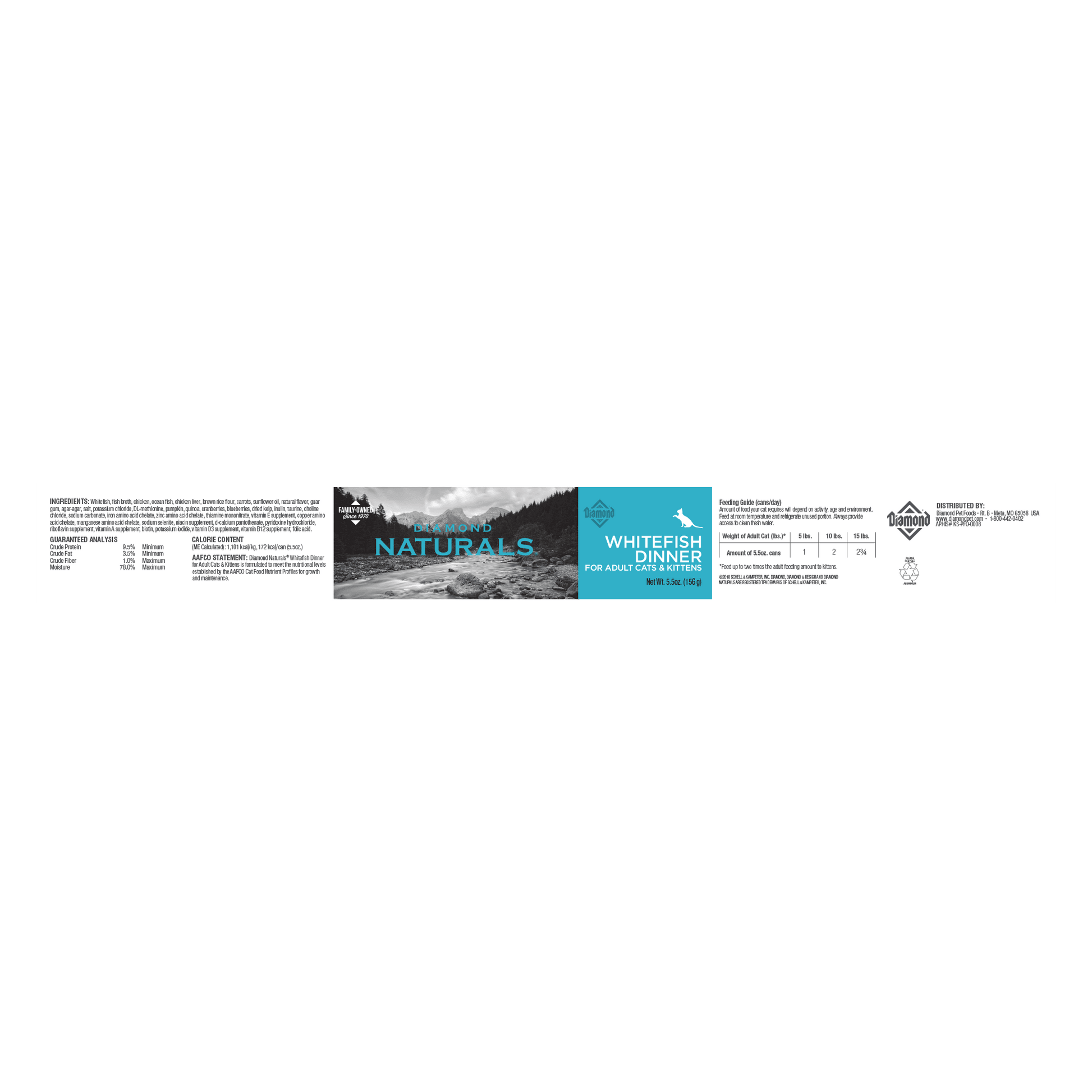 Diamond Naturals Whitefish Dinner Wet Food For Adult Cats and Kittens - 156g - Canned Cat Food - Diamond - PetMax Canada