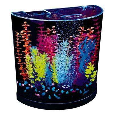 GloFish Half Moon with Blue LED Bubbler 3 Gallons - Default Title - Aquarium Accessories - GloFish - PetMax Canada